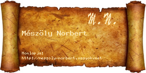 Mészöly Norbert névjegykártya