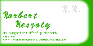 norbert meszoly business card