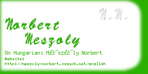 norbert meszoly business card